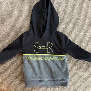 Under Armour Kids Black and Gray Hoodie with Yellow Accents
